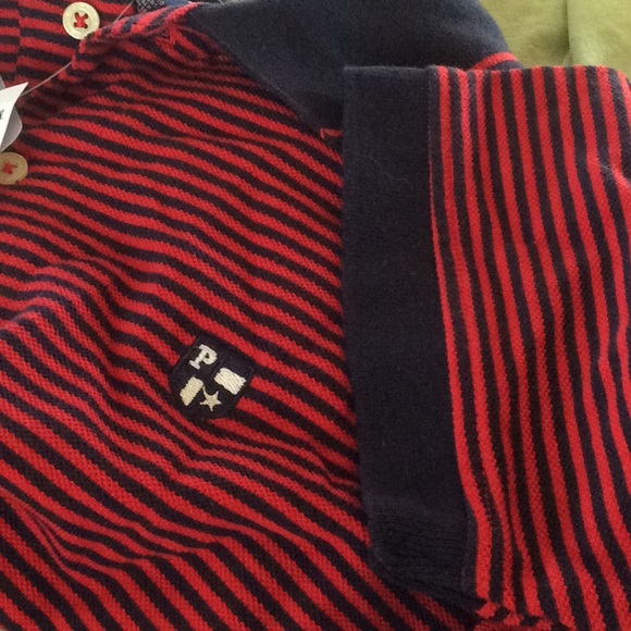 🍀Men’s XL, red and navy polo shirt - Picture 3 of 3